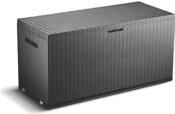 Úloný box, 350 l, 120 x 52 x 60 cm, antracitov hndý, zahradní box, box na poltáe, box na náadí z pryskyice