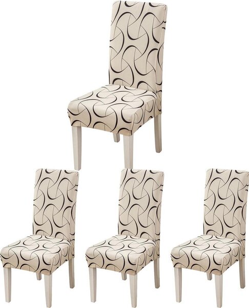 Potahy na židle do jídelny, univerzální, 4 kusy, polyester, Elastan