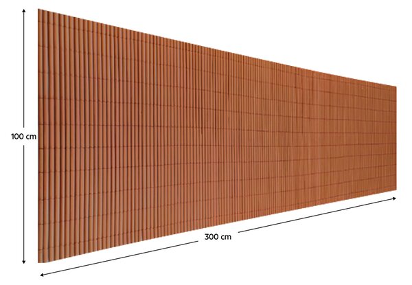 KONDELA Zahradní zástěna, hnědá, 300x100 cm, ABEO