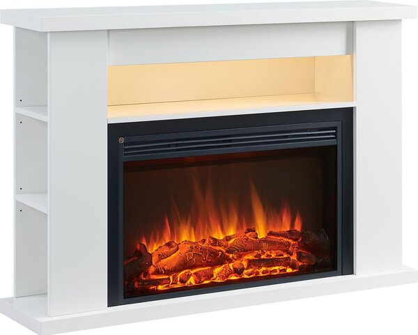Elektrický krb BALDERIA Ruby – stojací krb s topením 2000 W – bílý