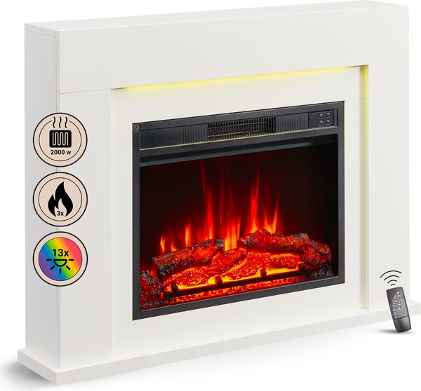 Elektrický krb BALDERIA Finn Design – stojací krb – bílý