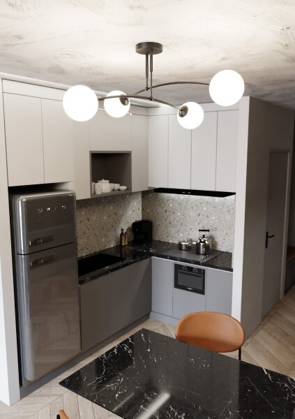 Lustr na tyči PREGOS 4xE14/10W/230V černá