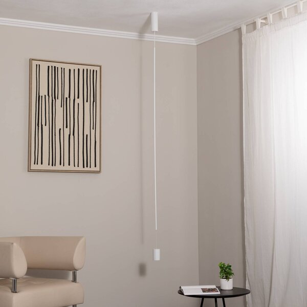 Nowodvorski Lighting Závěsné světlo LED VERTIC, bílé, kov, 19 W, 3 000 K, Bílá / opál, Obývací pokoj / jídelna, Hliník, Moderní