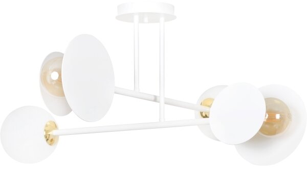 Lustr na tyči MINERVA 2xE27/15W + 2xE14/10W/230V bílá