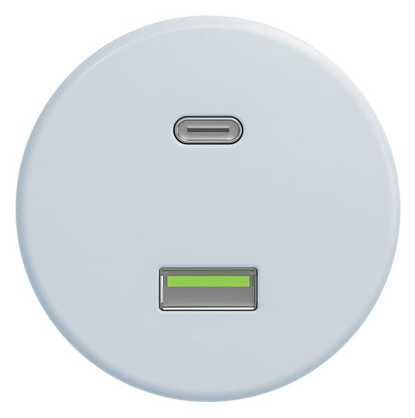 Kliklap - Retro USB zásuvka A+C bez rámečku modrá