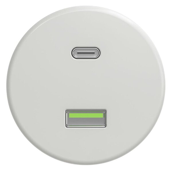 Kliklap - Retro USB zásuvka A+C bez rámečku keramická bílá