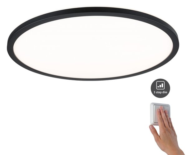 Paulmann 70999 Atria Shine, černé stropní svítidlo s korónou, 22W LED 3000K tříkrokové stmívání, průměr 42cm