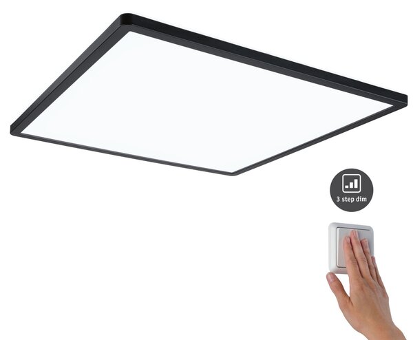 Paulmann 71016 Atria Shine, černé stropní svítidlo s korónou, 22W LED 4000K tříkrokové stmívání, 42x42cm