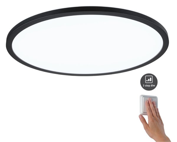 Paulmann 71013 Atria Shine, černé stropní svítidlo s korónou, 22W LED 4000K tříkrokové stmívání, průměr 42cm