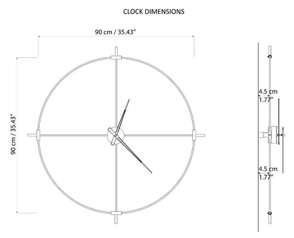 Mclocks Designové nástěnné hodiny ETL903 Eternal black-oak 90cm