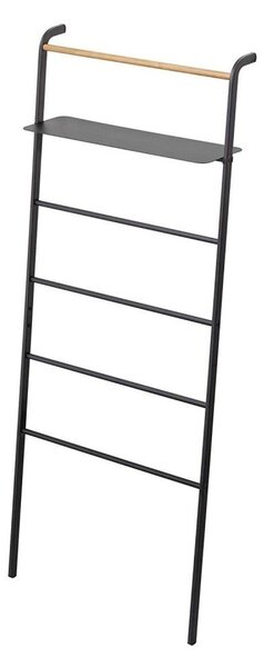 Černý věšák s poličkou YAMAZAKI Tower Ladder