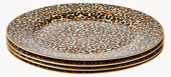 Sada snídaňových talířů z jemného porcelánu Leopard, 4 díly