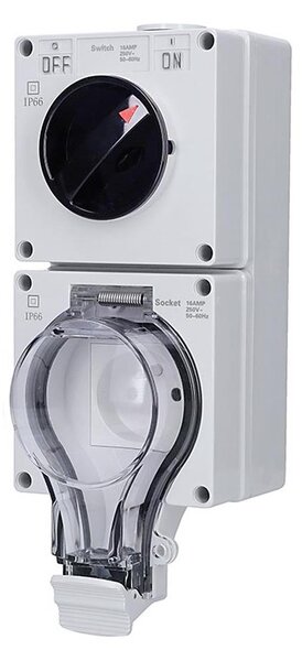 Solight 5B351 - Zásuvka do vlhkého prostředí s vypínačem 230V/16A IP66