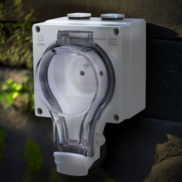 Solight 5B350 - Zásuvka do vlhkého prostředí 230V/16A IP66
