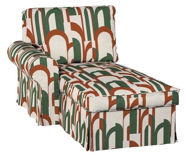 Potah na lenošku Ektorp levý barva zelená látka pletený vzor, vzorované