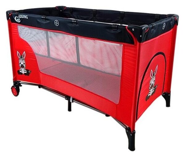 COSING - Cestovní postýlka s polohováním ADAM Zebra Red