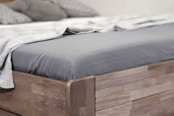 Dřevěná válenda jednolůžko s úložným prostorem FUTON, masiv buk
