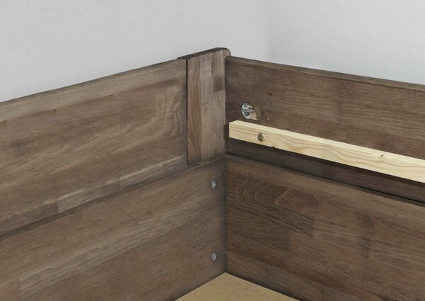 Dřevěná válenda jednolůžko s úložným prostorem FUTON, masiv buk