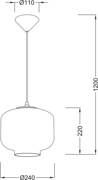 ACA DECOR Závěsné svítidlo Smoke, průměr 24 cm