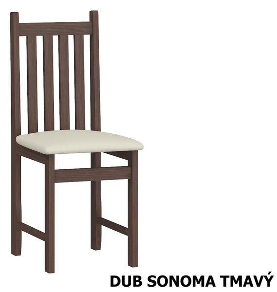 Jídelní židle WAMENA, potah béžová ekokůže, dub sonoma tmavý, 5 let záruka