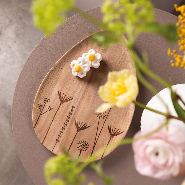 Dekorativní dřevěné prkénko Flowers Egg