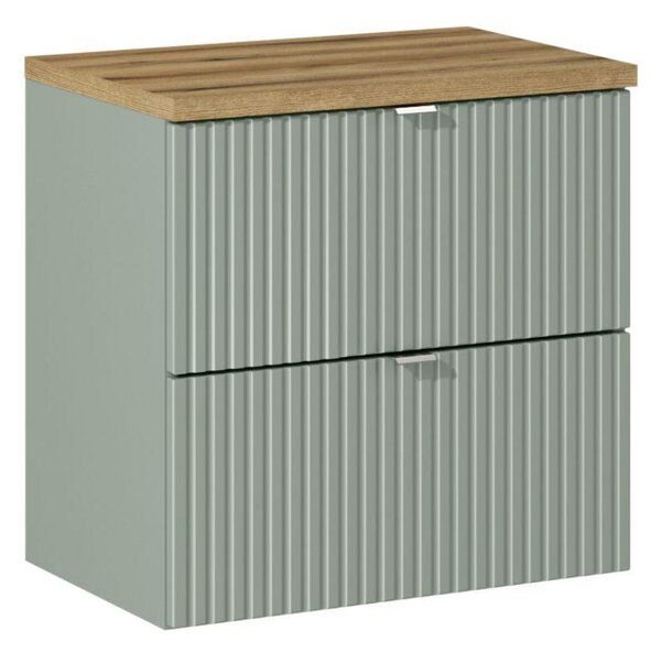 Koupelnová skříňka s deskou LINE Reed Green D60/3 | 60 cm
