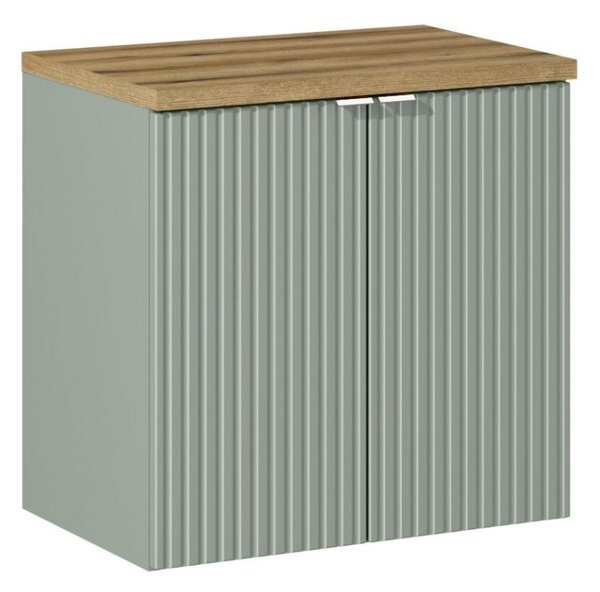 Koupelnová skříňka s deskou LINE Reed Green D60/4 | 60 cm