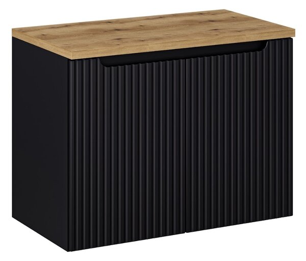 Koupelnová skříňka s deskou NOVA Black D80/3 | 80 cm