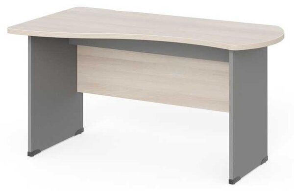 Rohový stůl Manager 140 x 80 cm, levý, akát světlý / šedá