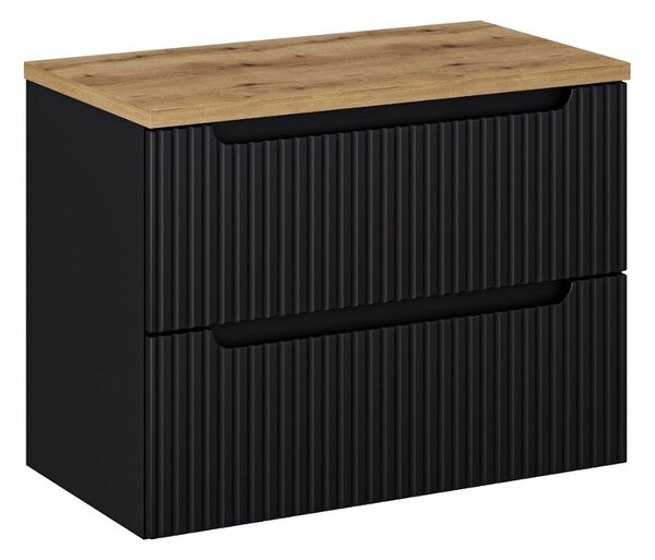 Koupelnová skříňka s deskou NOVA Black D80/1 | 80 cm