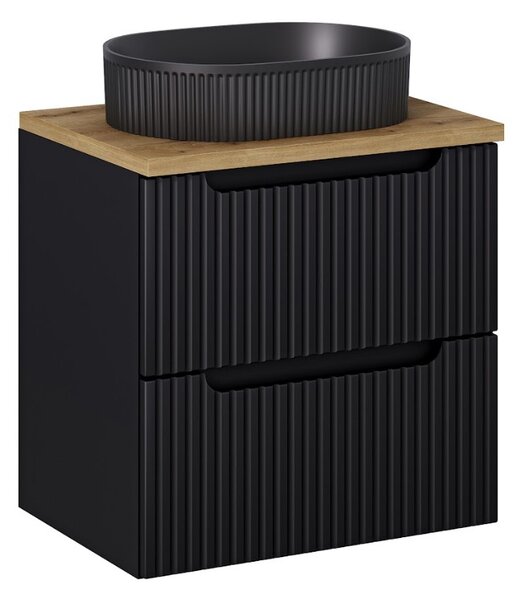 Koupelnová skříňka s umyvadlem a deskou NOVA Black DU60/1 | 60 cm