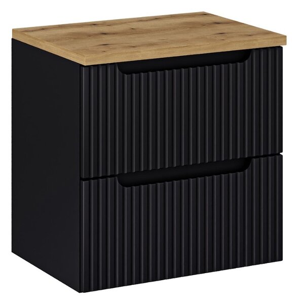Koupelnová skříňka s deskou NOVA Black D60/1 | 60 cm