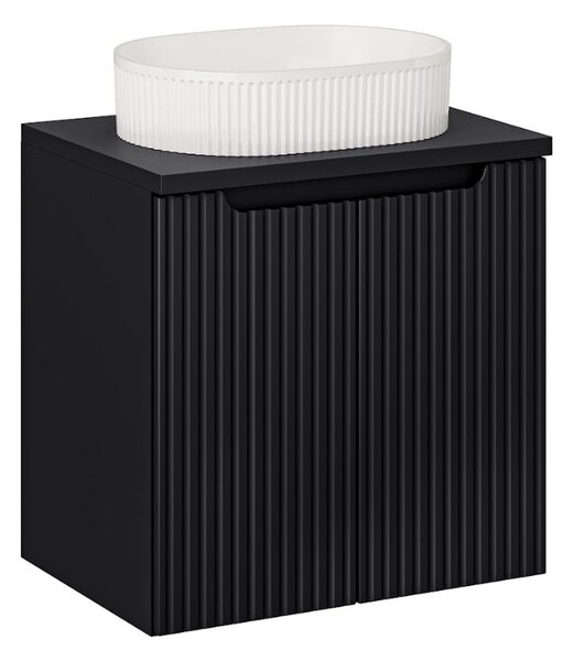 Koupelnová skříňka s umyvadlem a deskou NOVA Black DU60/4 | 60 cm