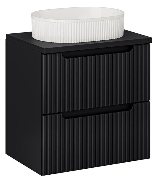 Koupelnová skříňka s umyvadlem a deskou NOVA Black DU60/2 | 60 cm
