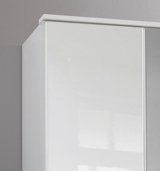 Šatní skříň CLACK bílá vysoký lesk 91cm
