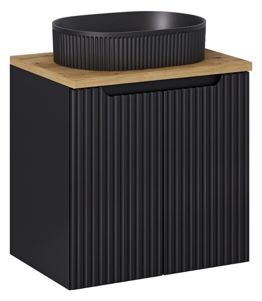 Koupelnová skříňka s umyvadlem a deskou NOVA Black DU60/3 | 60 cm