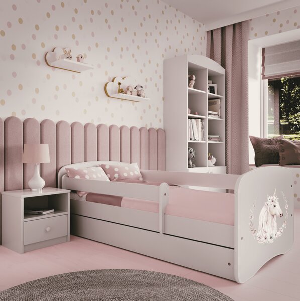 Kocot kids Dětská postel Babydreams kůň bílá, varianta 70x140, bez šuplíků, bez matrace