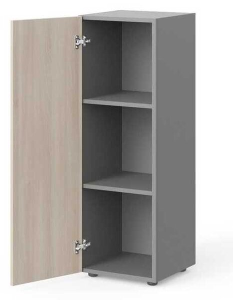 Střední skříň Manager 39,9 x 42,2 x 119,5 cm, levá, akát světlý / šedá
