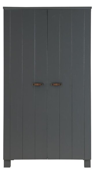Hoorns Šedá borovicová šatní skříň Koben 202 x 111 cm II