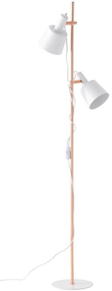 Bílá kovová stojací lampa Somcasa Pasula 155 cm