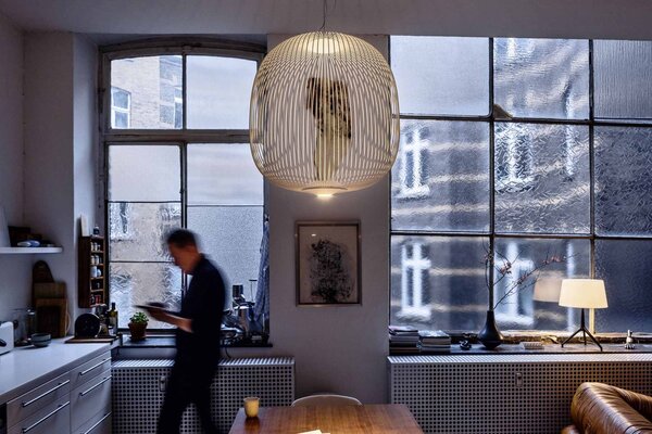 Designové závěsné svítidlo Foscarini Spokes 2 midi, 38W Barva: Bílá, Varianta zdroje: LED