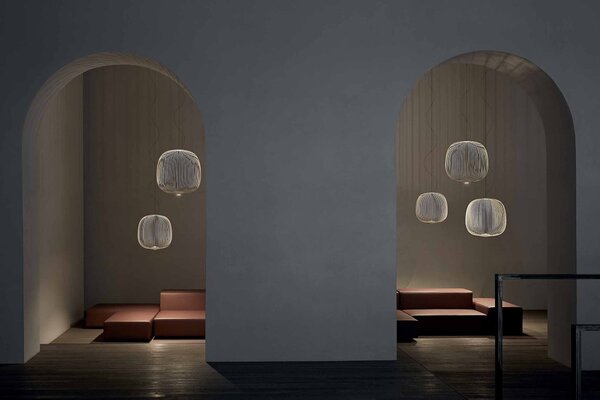 Designové závěsné svítidlo Foscarini Spokes 2 midi, 38W Barva: Bílá, Varianta zdroje: LED