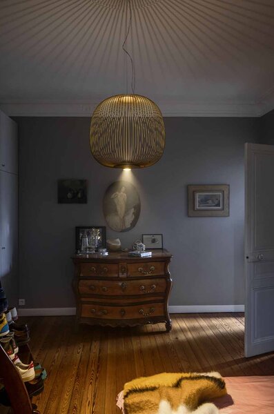 Designové závěsné svítidlo Foscarini Spokes 2 midi, 38W Barva: Bílá, Varianta zdroje: LED