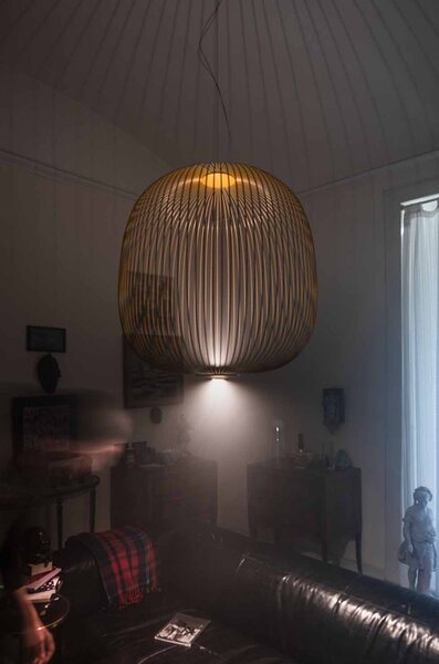 Designové závěsné svítidlo Foscarini Spokes 2 midi, 38W Barva: Bílá, Varianta zdroje: LED