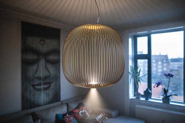 Designové závěsné svítidlo Foscarini Spokes 2 midi, 38W Barva: Bílá, Varianta zdroje: LED