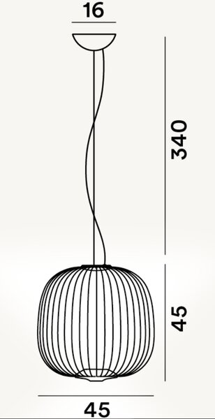 Designové závěsné svítidlo Foscarini Spokes 2 midi, 38W Barva: Bílá, Varianta zdroje: LED