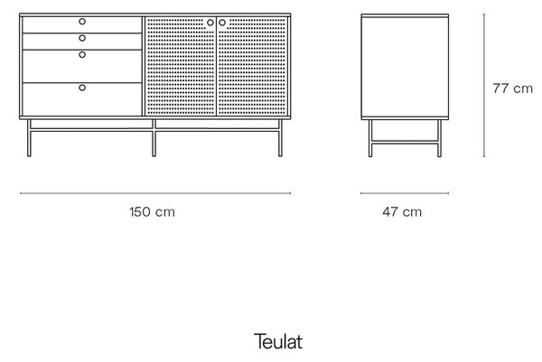KOMODA STŘEDNÍ PUNTO TMAVĚ MODRÁ 77 X 150