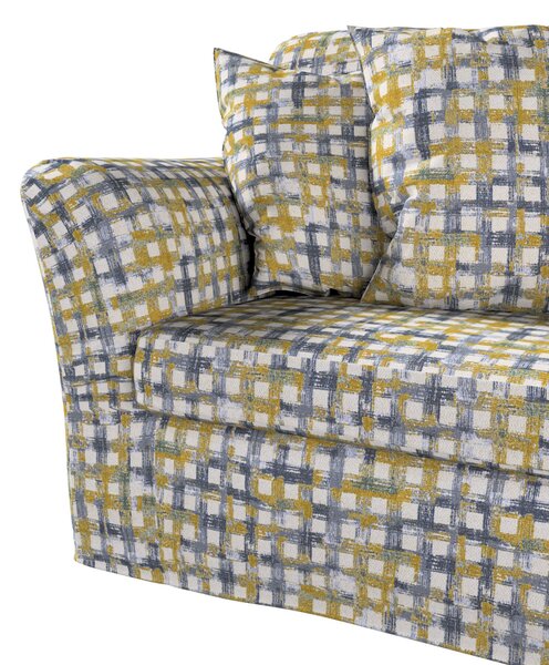 Potah na pohovku IKEA Tomelilla rozkládací barva modrá látka pletený vzor, vzorované