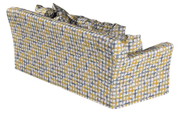 Potah na pohovku IKEA Tomelilla rozkládací barva modrá látka pletený vzor, vzorované