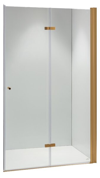 BPS-koupelny Zalamovací otočné sprchové dveře SH01B GL 90 zlatá/transparent pro instalaci do niky - bez vaničky